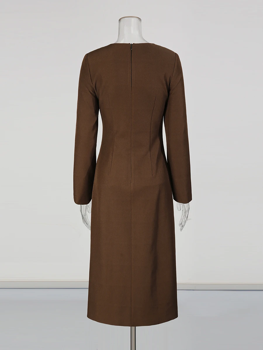 Sexy Spliced Lace Maxi Dresses for Women Round Neck Short Sleeve High Waist Patchwork Belt Slimming Split Dress Female New