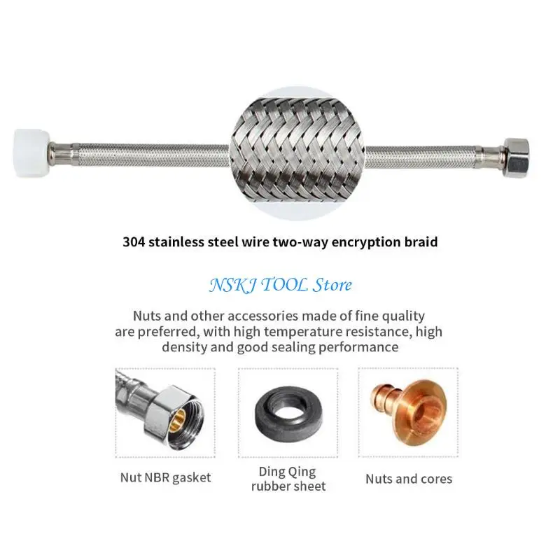 L8RC 7/8inch to 3/8inch Toilet Water Connectors Hose Flexible Toilet Connector
