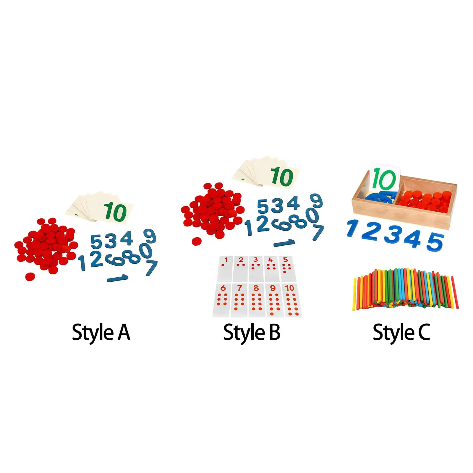 Karty i liczniki Montessori Zabawka edukacyjna Liczenie liczb Gra matematyczna dla dzieci Przedszkole Dzieci Wczesne dzieciństwo Szkoła domowa