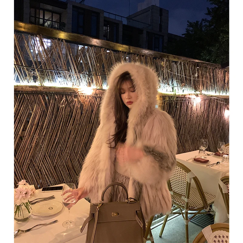 

Молодежная шуба из меха CCFUR Paris Encounter, новая модель, зимняя, повседневная, укороченная, с воротником-стойкой, молодежная мода