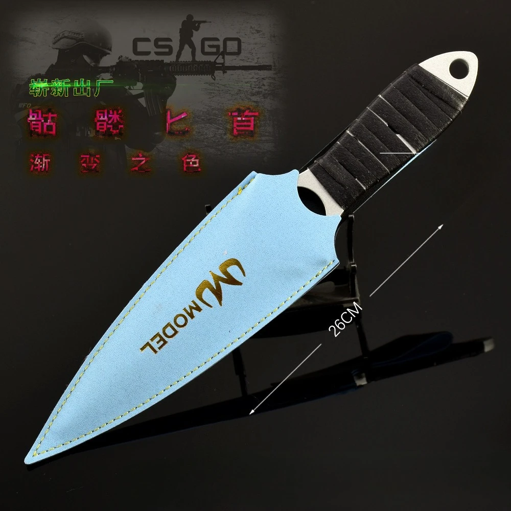 CSGO-arma de Metal con daga fantasma, 26cm, cuchillo de calavera, juego de desvanecimiento, espada periférica, manualidades samurái, colecciones, accesorios, adornos, Juguetes