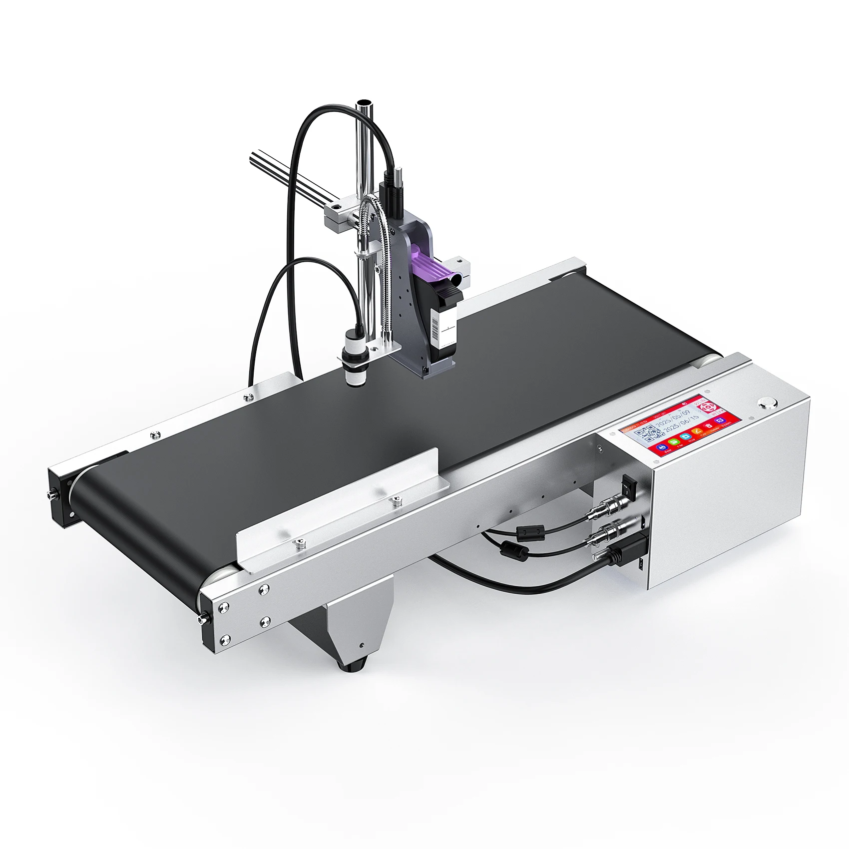 

BESHENG Automatic Inkjet Coding Machine with Mini Conveyor Belt | 2-12.7mm Online Inkjet Printer Expiry Date Batch Number
