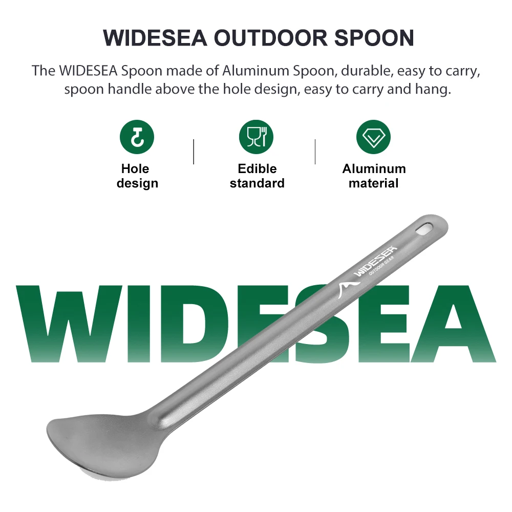 WIDESEA Aluminum Camping Spoon Long Handle Tableware 20G Light Weight Portable Outdoor Gears