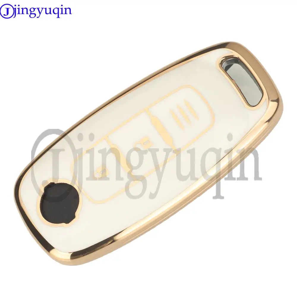 jingyuqin 2 Buttons NEW Soft TPU Remote Smart Car Key Case Fob For Nissan Kicks X-Trail Rogue Ariya Key Protection Accessories