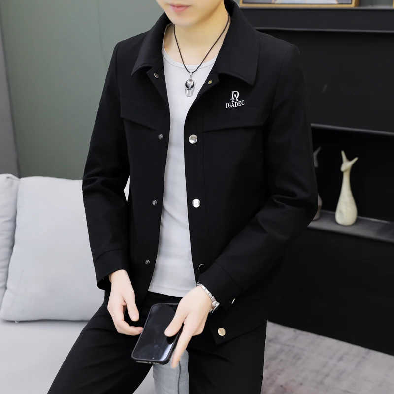 

Мужская модная куртка Haome American Casual Wear с коротким рукавом и воротником-стойкой, из полиэстера, укороченная