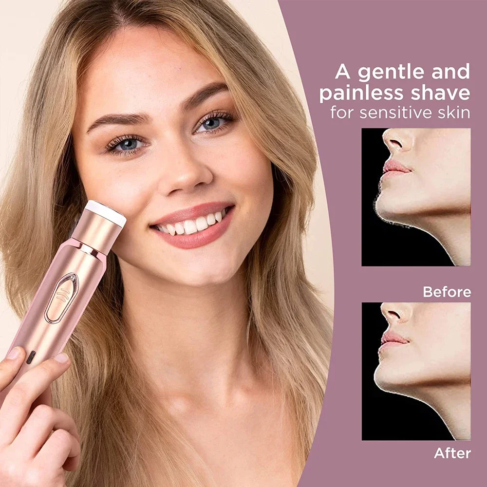 المهنية 2 في 1 النساء لنزع الشعر الحلاقة الكهربائية إزالة الشعر غير مؤلم ماكينة حلاقة الوجه بيكيني العانة الشعر المتقلب آلة الاستخدام المنزلي