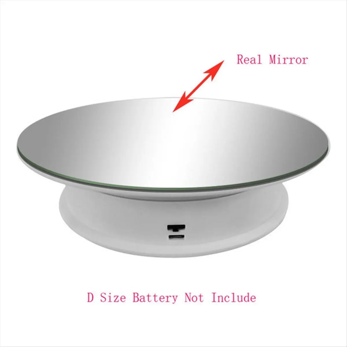 DT2011/Electric Rotating Mirror Display Stand 2 Speeds Maximum Weight 3kg 360 Degree Whirling Platform Photography(Black)