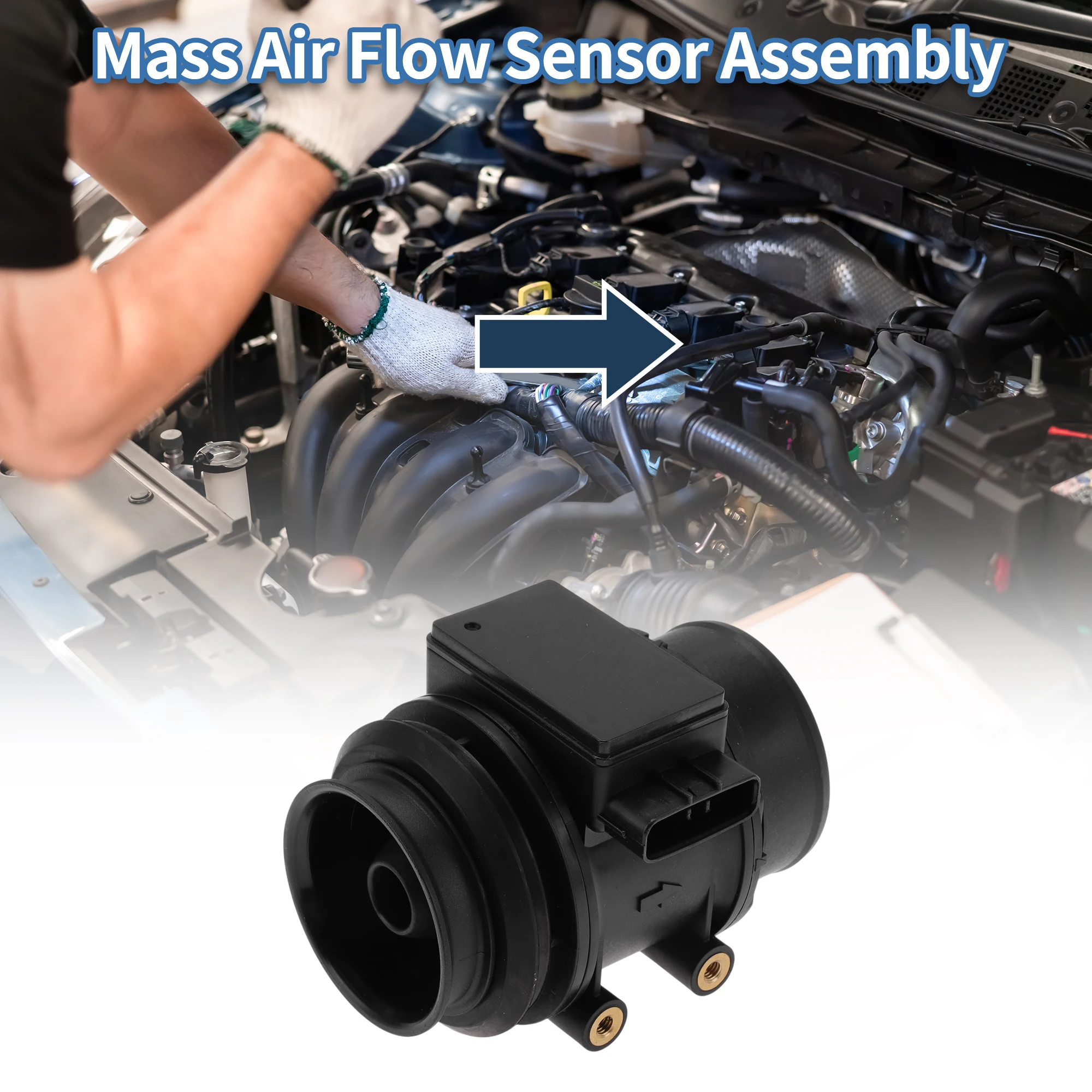 

UXCELL Датчик массового расхода воздуха в сборе No 1974000031 Датчик массового расхода воздуха MAF для Kia Sephia