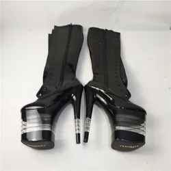 Model 20CM Tall,Sexy Thin Waist With Black Striped Platform, Stage Nightclub Fashion High dance shoes