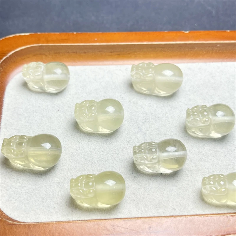 

5PCS Natural Citrine Pixiu Pendant Crystal Crafts Energy Gemstone Healing Jewelry Children Toy Gift 20X13MM