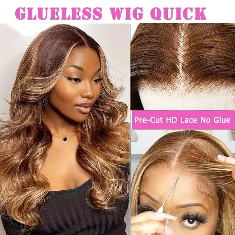 Highlight Wig Body Wave Human Hair Wigs Brazilian Hair 13x6 Hd Lace Frontal Wig For Women Blonde Hair Wig Ready To Wear