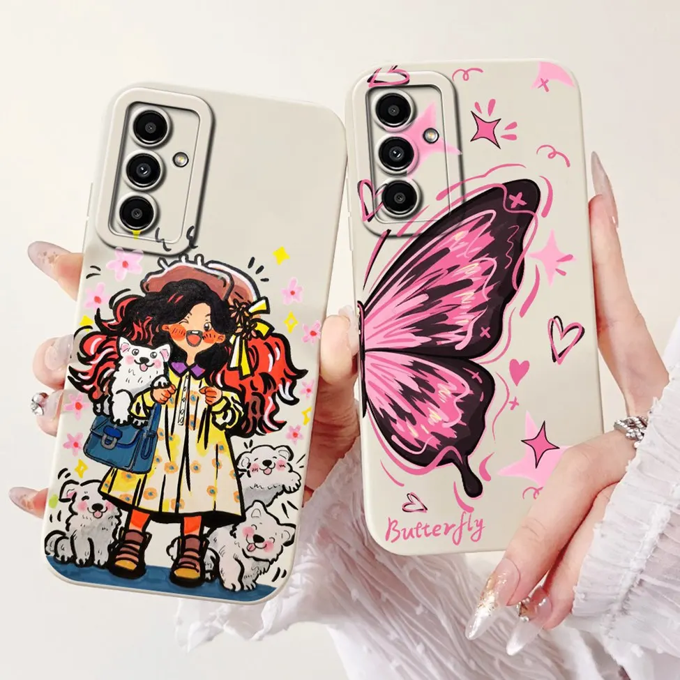 For Samsung F15 SM-E156B Case M15 SM-M156B Silicone Fashion Cute Cartoon Cat Luxury Back Cover For Samsung M15 Phone Case Bumper