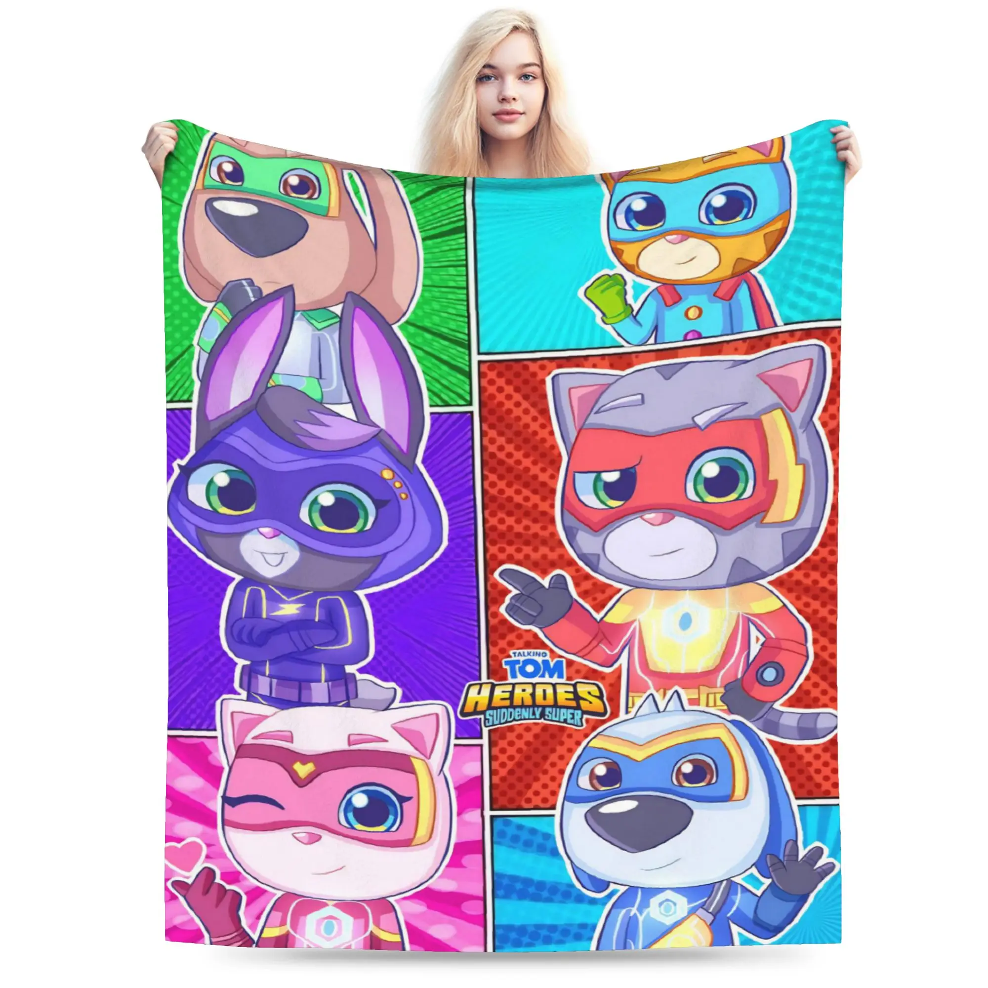 Super Soft T-Talking T-Tom And F-Friends Throw Blanket Premium Fleece Flannel Lightweight Bed Blanket Fuzzy Plush Blankets
