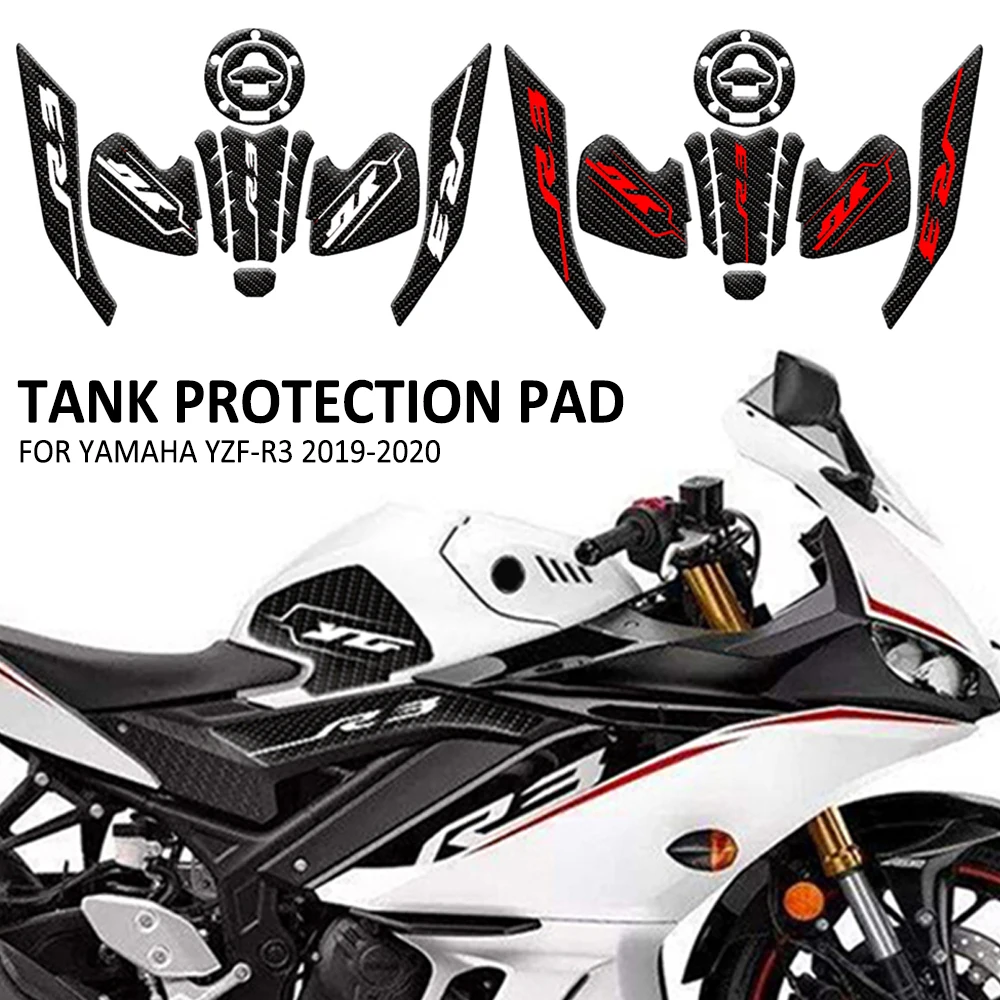 NEW For Yamaha YZF-R3 YZFR3 YZF R3 2019 2020 Motorcycle Anti Slip Fuel Oil Tank Pad Side Knee Grip Decal Protector Sticker Pads