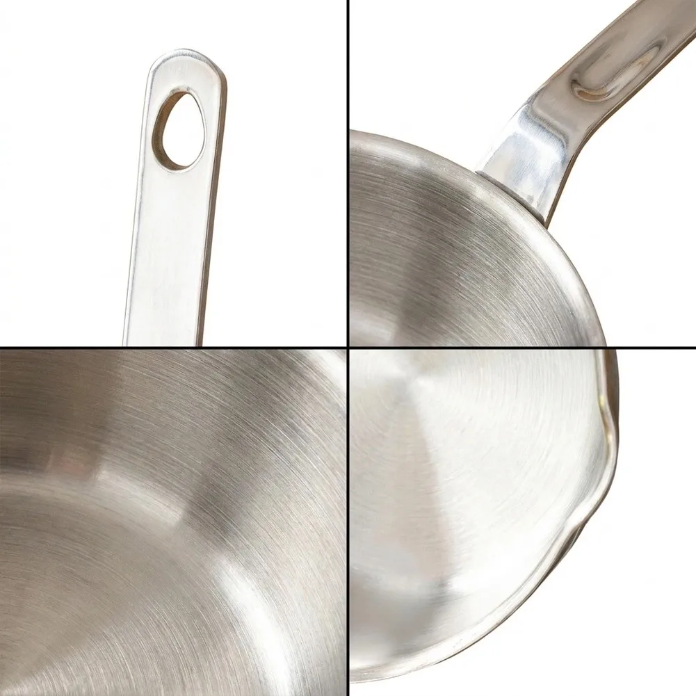Frying Pan 12.8cm 316 Stainless Steel Material Three Layer Build for Consistent Heating on Induction Gas Electric Ranges