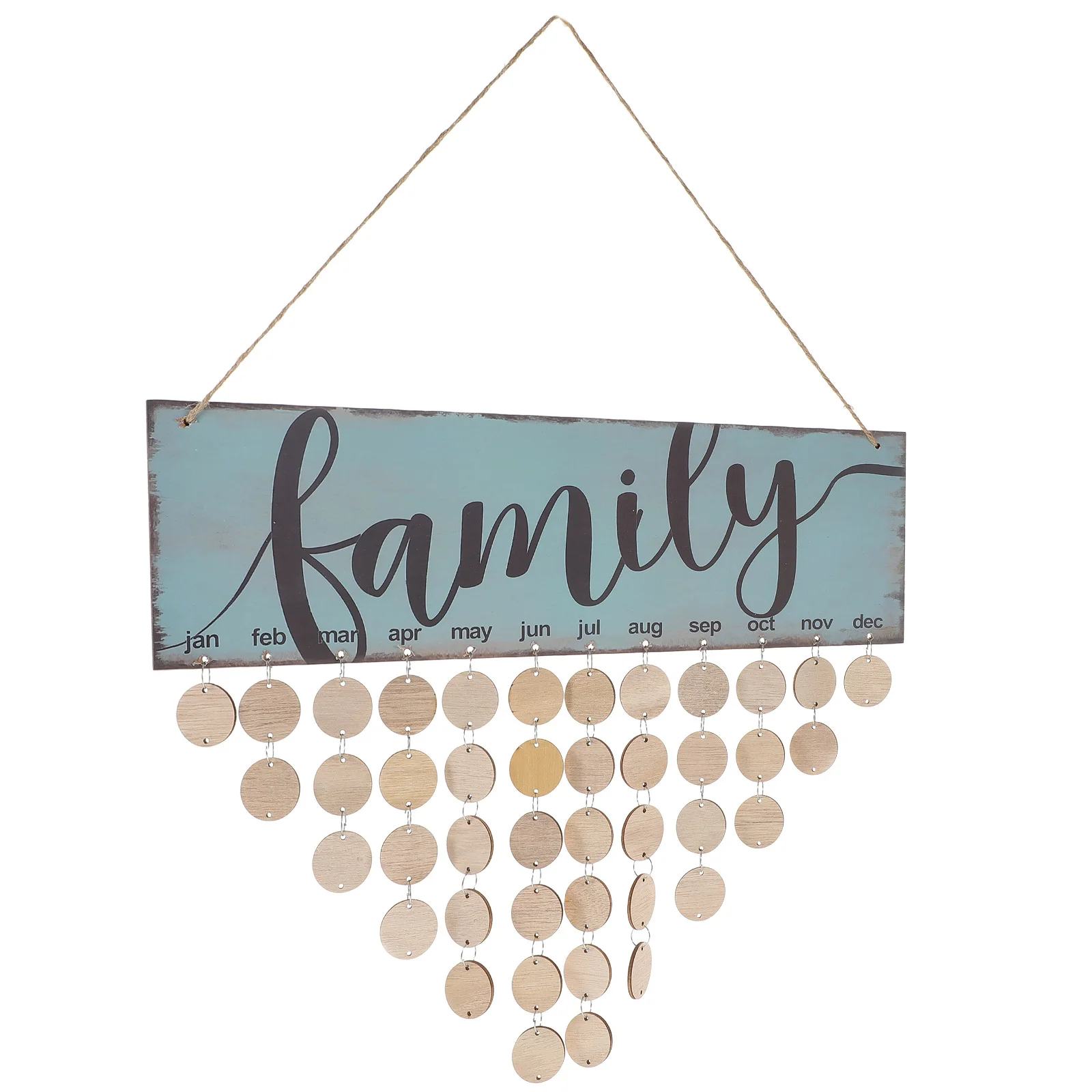 

12x47x02inch Wooden Calendar Birthday Reminder Family Hanging Plaque Home Wall Decor DIY Birthday Board Gift for Mom Dad