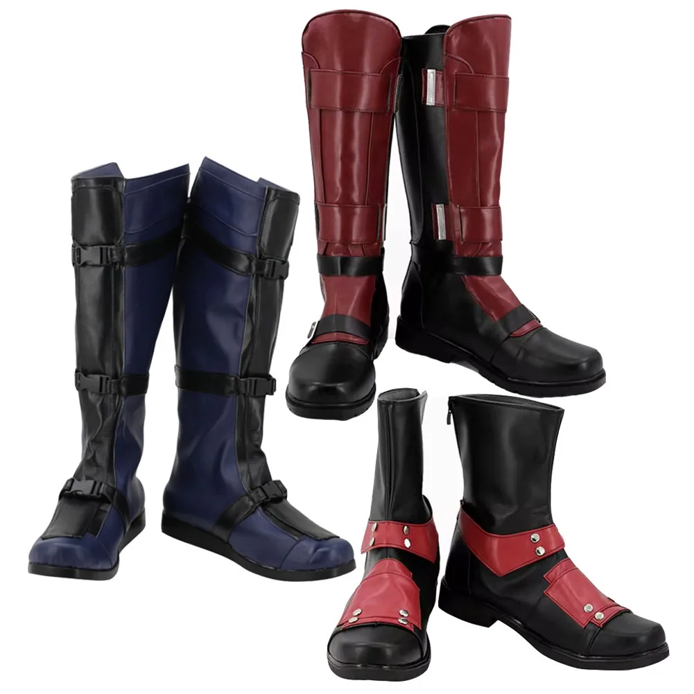 Movie Dead Cosplay Pool Fantasy Shoes Black Red Short Boots Men Fantasia Footwear Male Superhero Disguise Costume Accessories