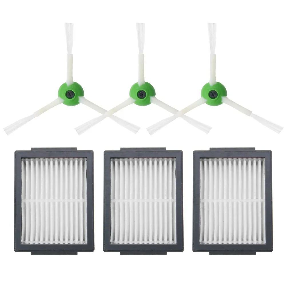 แผ่นกรอง HEPA + แปรงด้านข้าง + ม้วนแปรงสำหรับ iRobot Roomba i7 E5ชุดอะไหล่เปลี่ยนเครื่องดูดฝุ่นหุ่นยนต์