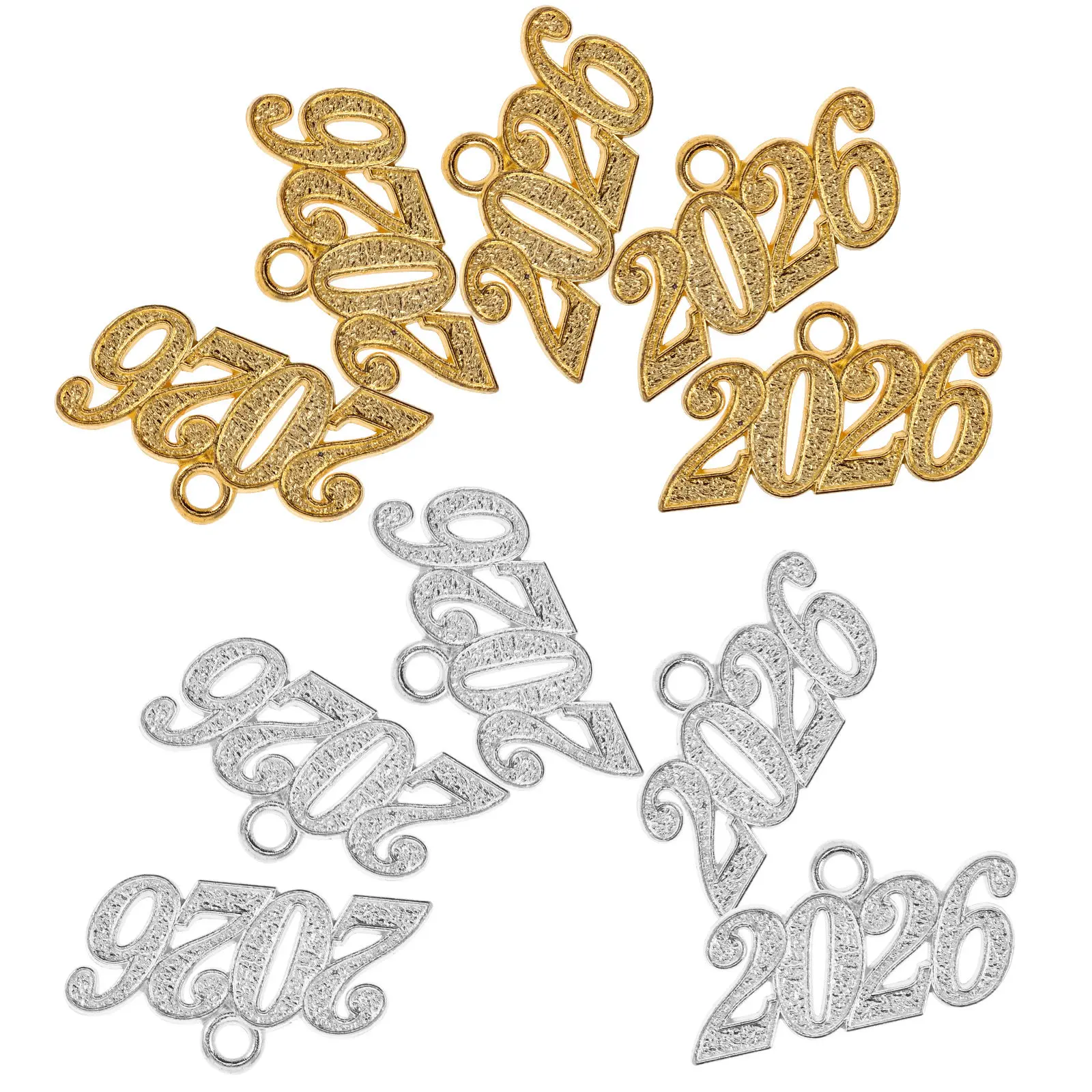 

20 шт. подвесок-шармов из сплава с номером года 2026, для выпускников 2026 года, для ожерелий, браслетов, DIY украшений