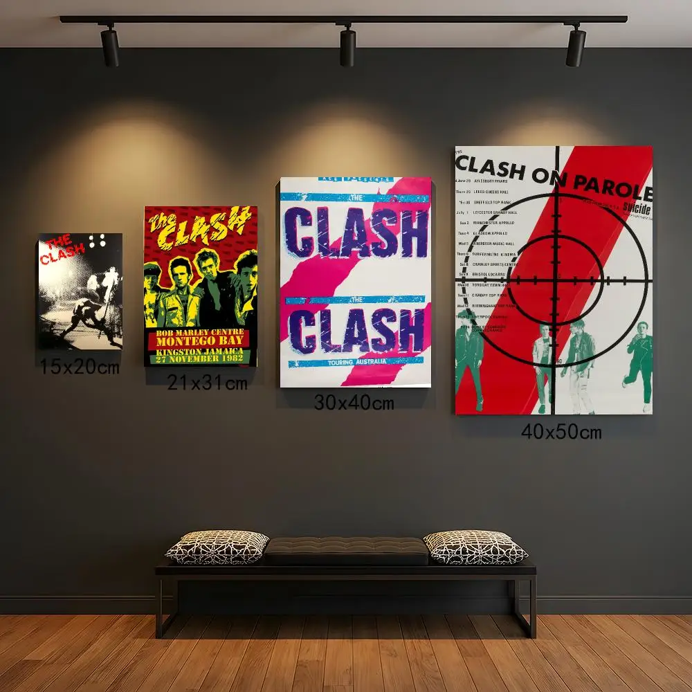 band T-The Clash-H Painting Calligraphy Elegant Botanical Decor for Living Room Modern Interior Design