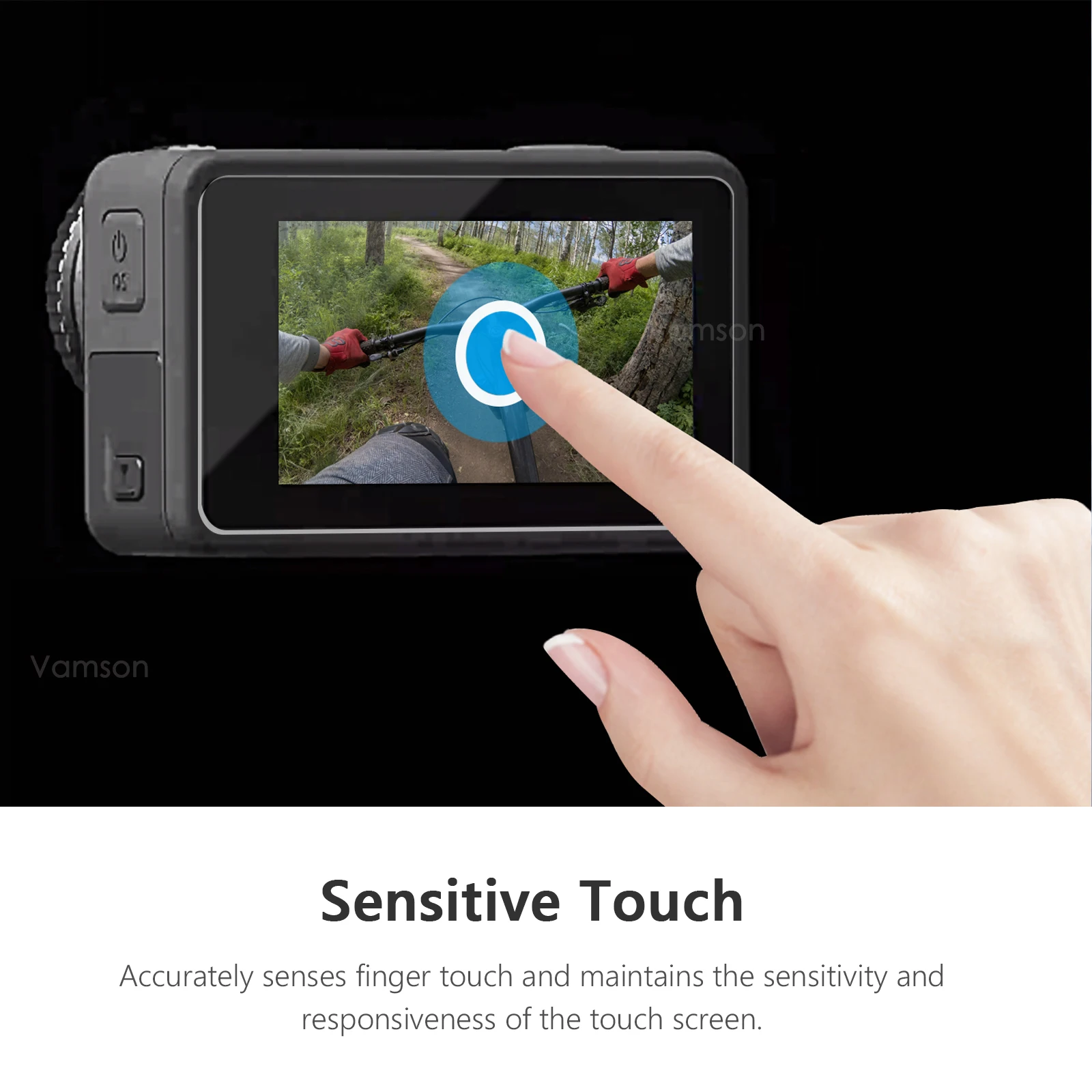 Vamson for DJI OSMO Action 3 4 3 in 1 Tempered Glass Screen Protector Lens Protective Film for DJI OSMO Action 3 4 Accessories