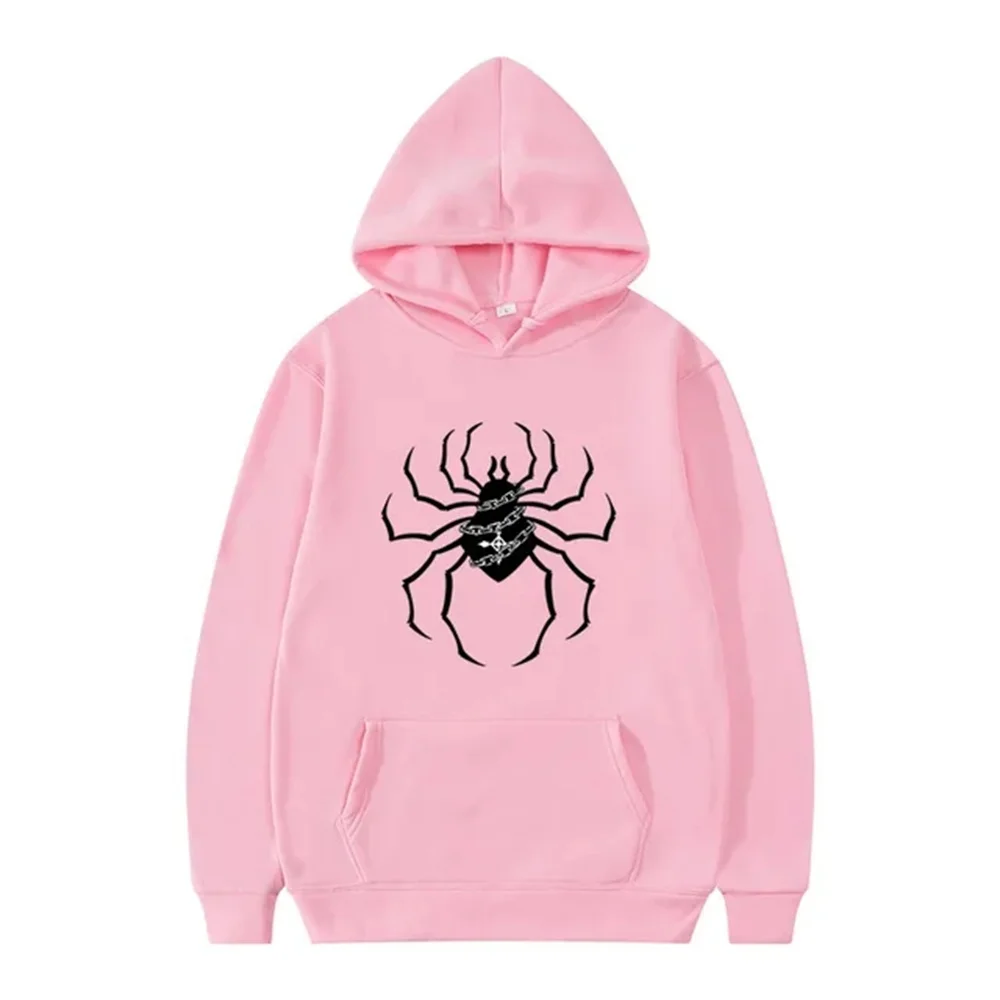 Moda hombre y mujer araña sombrero sudadera araña estampado sudadera casual moda streetwear otoño invierno 2024