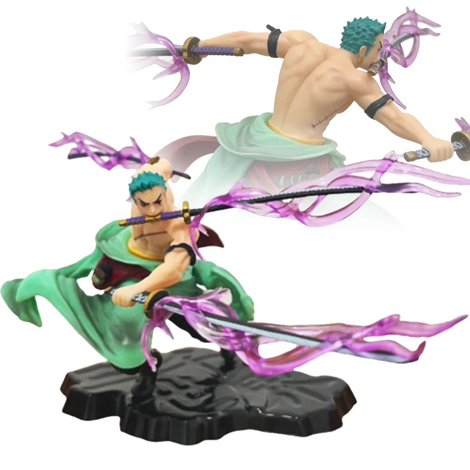11cm One Piece Anime-Charakter Luffys Begleiter: Roronoa Zoro Dreiklingen-Sa-maximum Actionfigur PVC-Modell Spielzeug Weihnachtsgeschenke