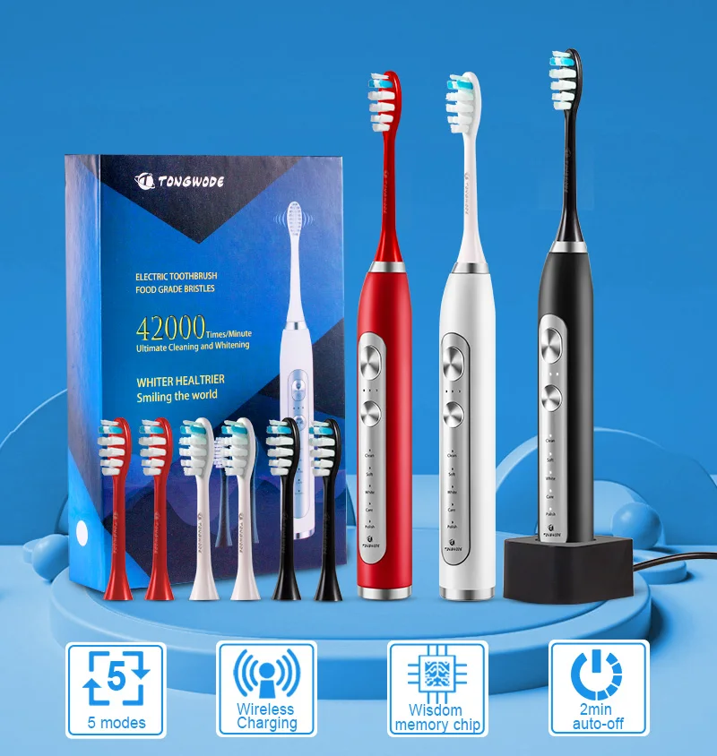 TONGWODE Best Electric Brush for Brushing teeth Smart Electric Toothbrush For Adult