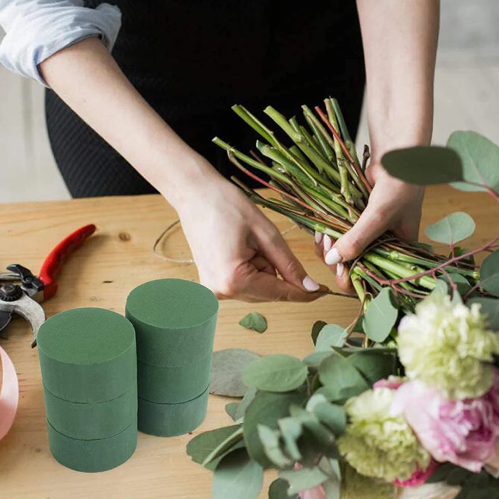 

10 Pcs Dried Flower Mud Floral Foam Arrangements Light Quality Water Absorption Cuttable Round Mud Bases Holder Gardening