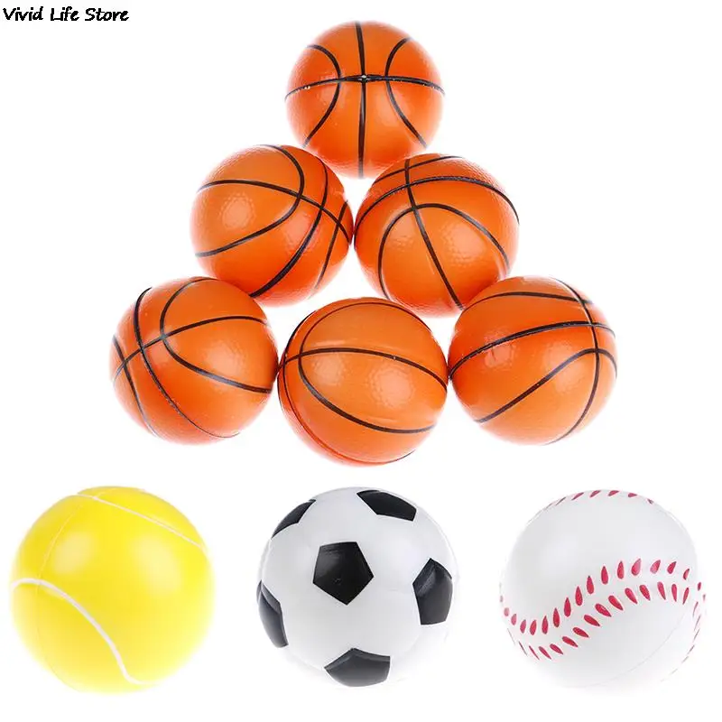 6Pcs 6.3Cm Childrens Vent Balls Soccer Stress Balls For Stress Relief Ball Games