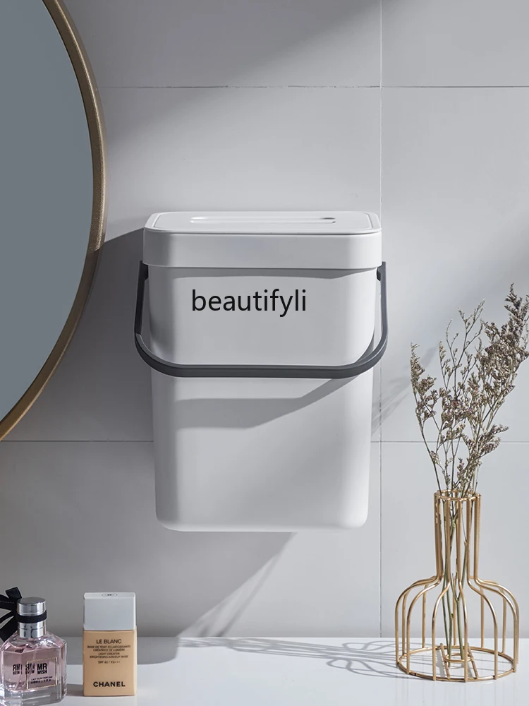 

GY Wall-Mounted Trash Can Toilet Narrow Gap Waterproof and Deodorant Household Toilet Corner Storage Toilet with Lid Toilet Pail