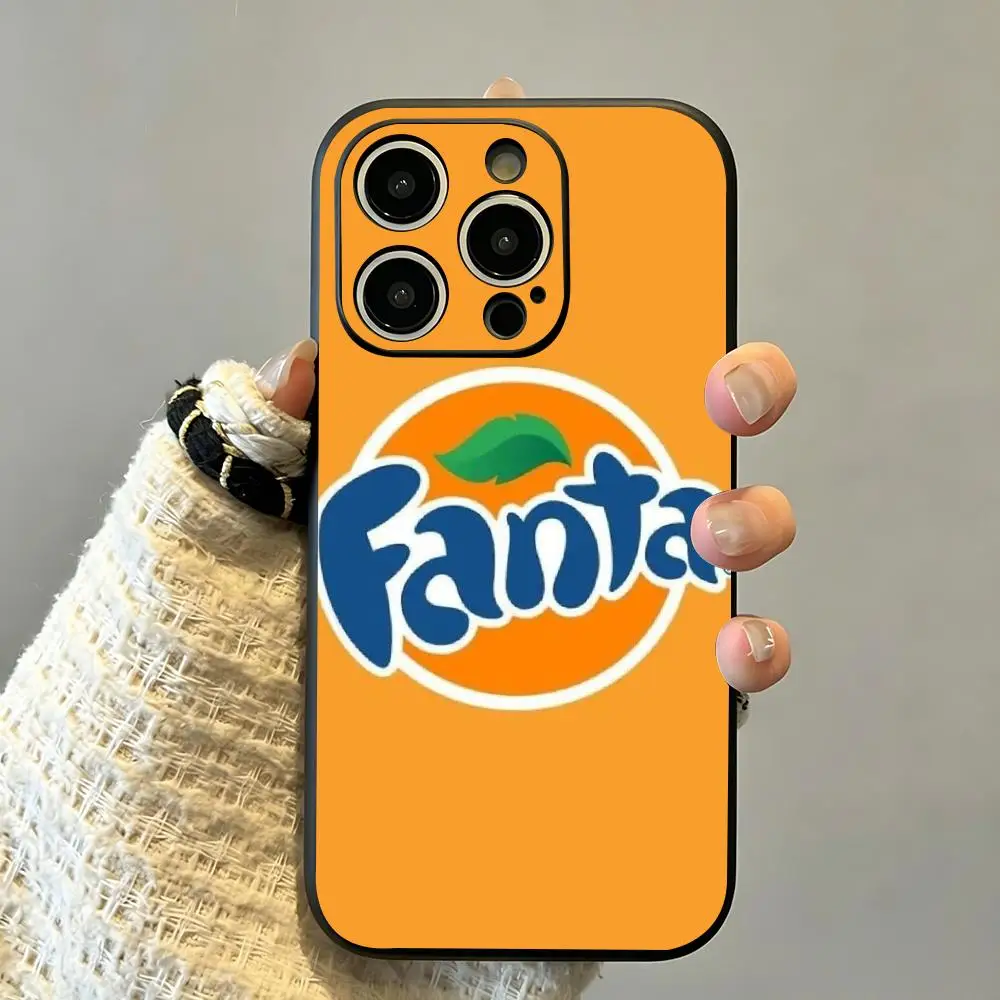 Popular drinks design Fanta Phone Case For iPhone 18 17 16 15 14 13 12 11 Plus Mini Pro Max Soft black Shockproof Cover view 5