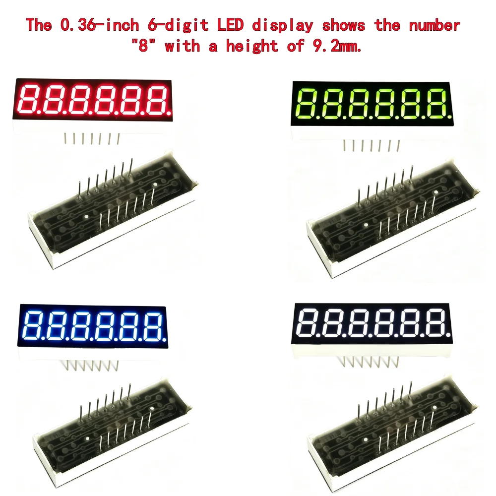 10Pcs 0.36 inch 6-digit digital tube 43.5mmX14mm digital tube 