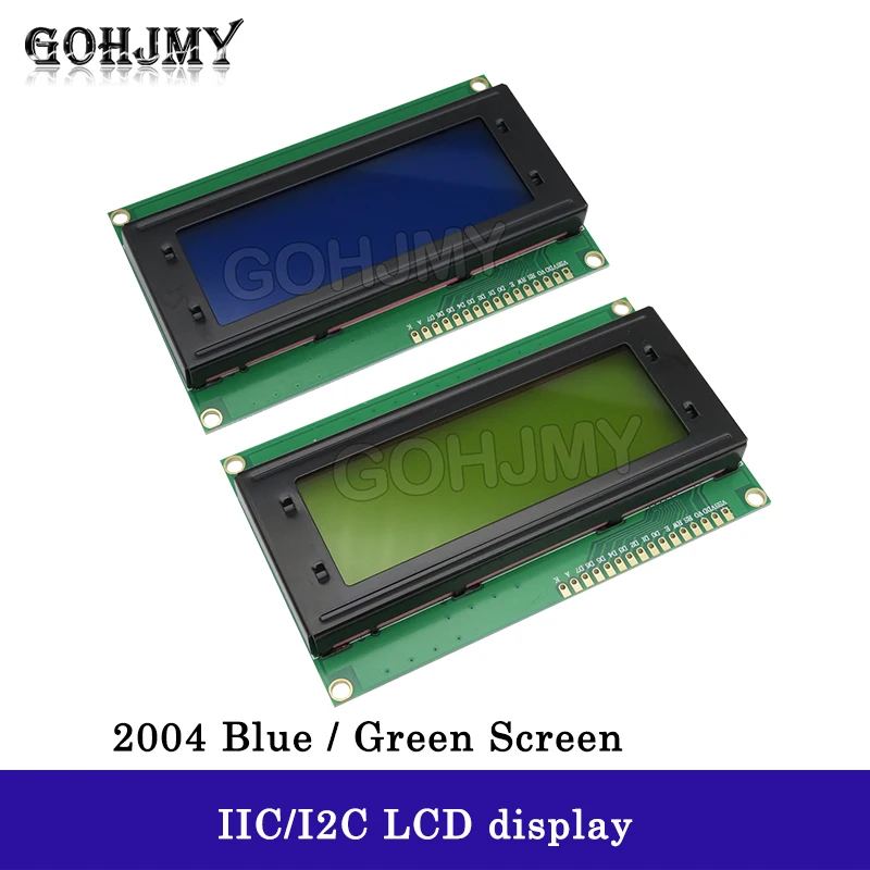 LCD2004 IIC/I2C LCD Monitor 2004 20X4 5V Character Blue/Green Backlit Screen GOHJMY