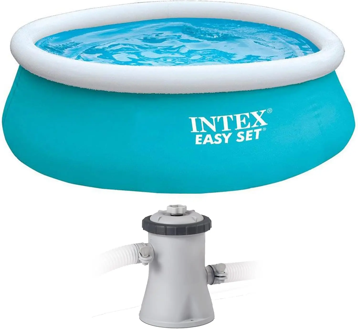 Easy Set 6 Foot x 20 Inch Round Inflatable Above Ground Swimming Pool with 330 GPH Easy Set Cartridge Filter Pump