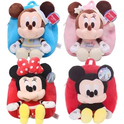 30cm/11.8in Original Disney Plush Schoolbag Minnie Mouse And Mickey Mouse Anime Cartoon Plush Shoulder Bag Kids Birthday Gifts