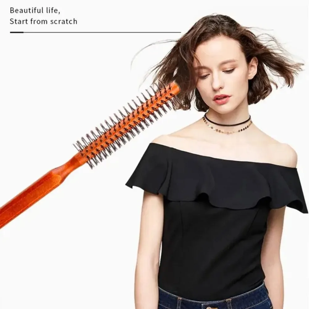 

New Round Beard Comb Roller Hairbrush Styling Hair Brush Small Curling Roller Hairbrush Home Use