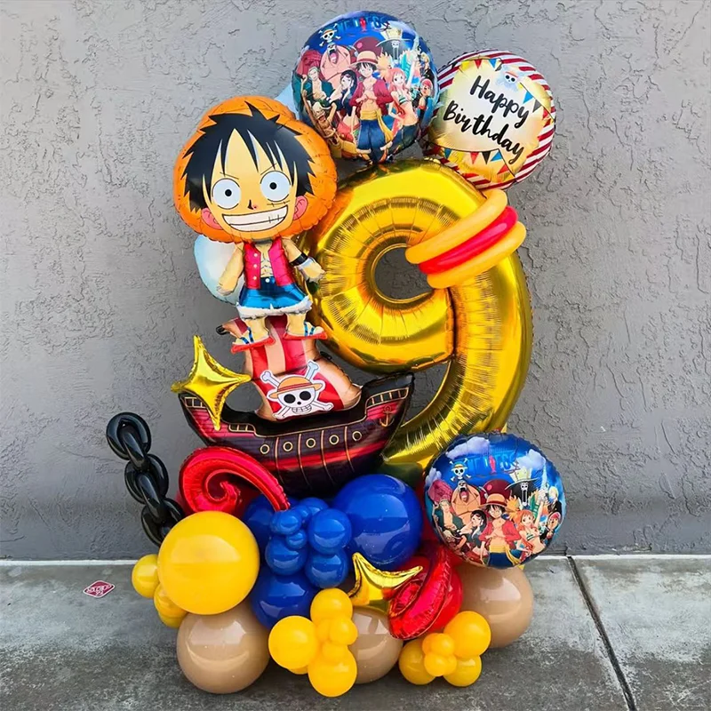One Piece Luffy Zoro Charakter-Bedruckte Ballons Set für Geburtstagsparty-Dekoration