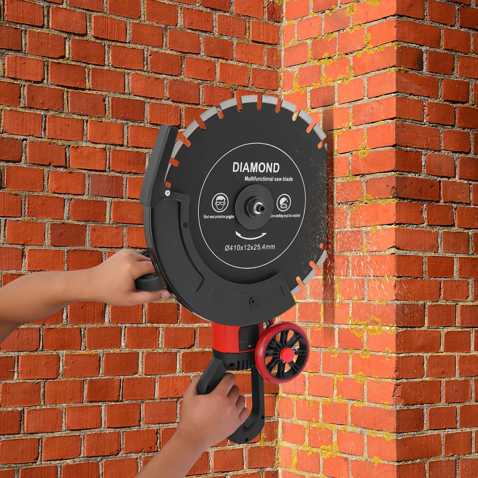 4000W 전기 콘크리트 톱 원형 톱 다이아몬드 블레이드 롤링 풀리 165mm 절단 깊이