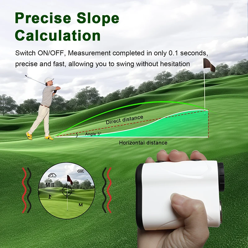 iMeter Golf Laser-afstandsmeter 600m Helling Vlag-Lock Hoekmodus Hoge nauwkeurigheid Afstandsmeter met trillingen voor golfjacht