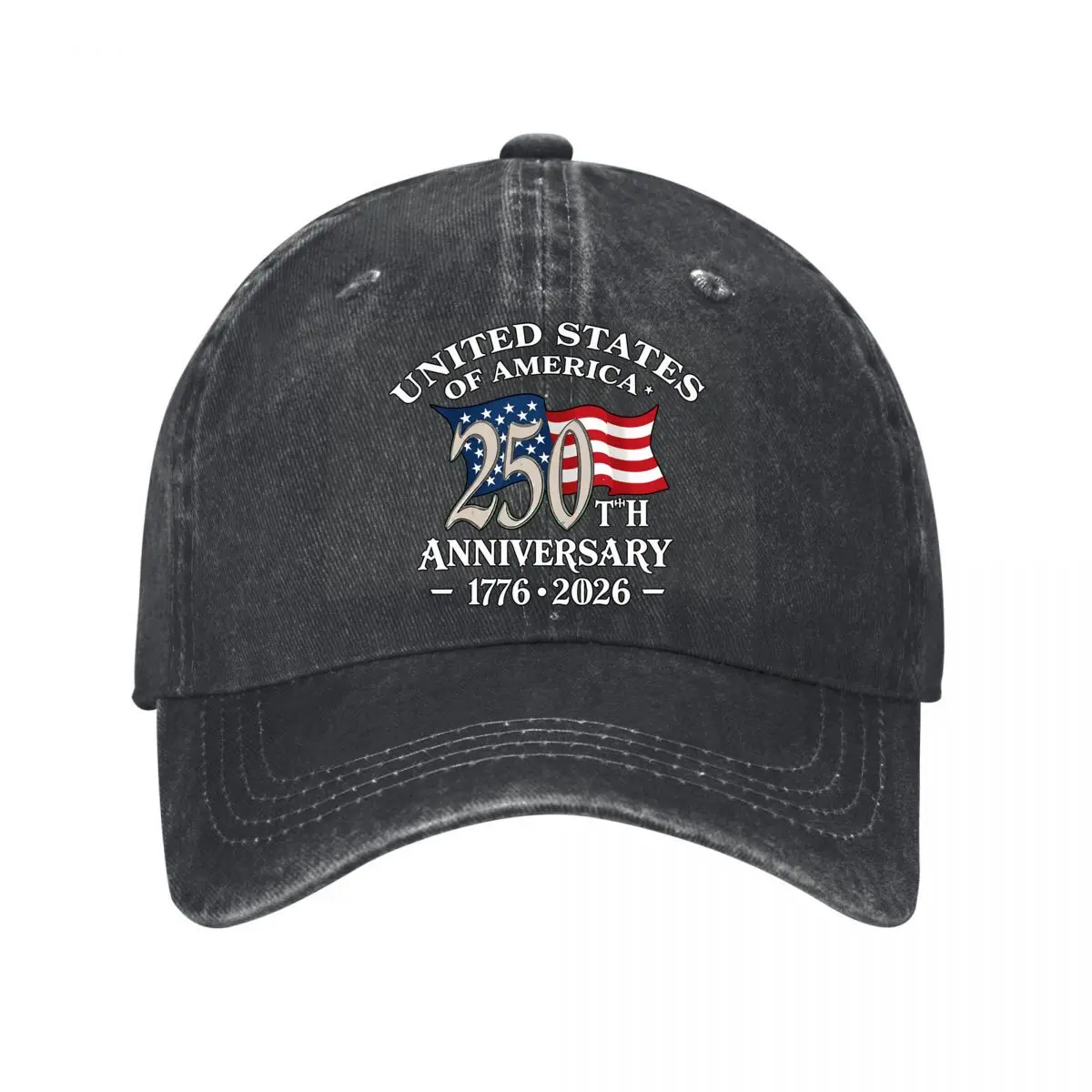 United States Of America 250th Anniversary 1776 2026 American Flag New Vintage Washed Cotton Baseball Cap Sun Hats