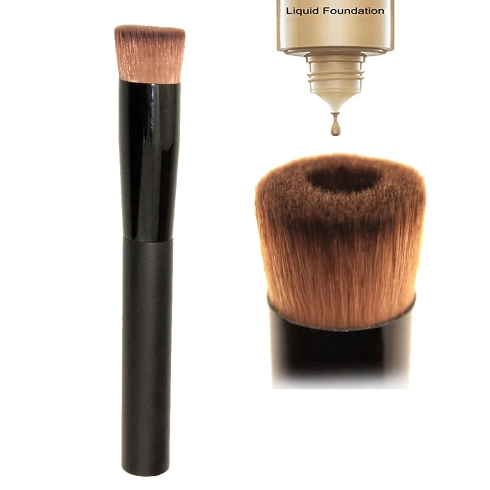 

Black concave liquid foundation brush horse hair bb cream single makeup brushes professional beauty tools pincel make up