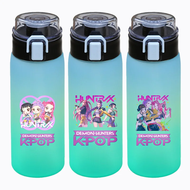 

500 мл KPop Demon Hunters градиент цвета бутылка для питья HUNTR/X Rumi Mira Zoey Jinu бутылка для питья Saja Boys Tiger подарок ребенку