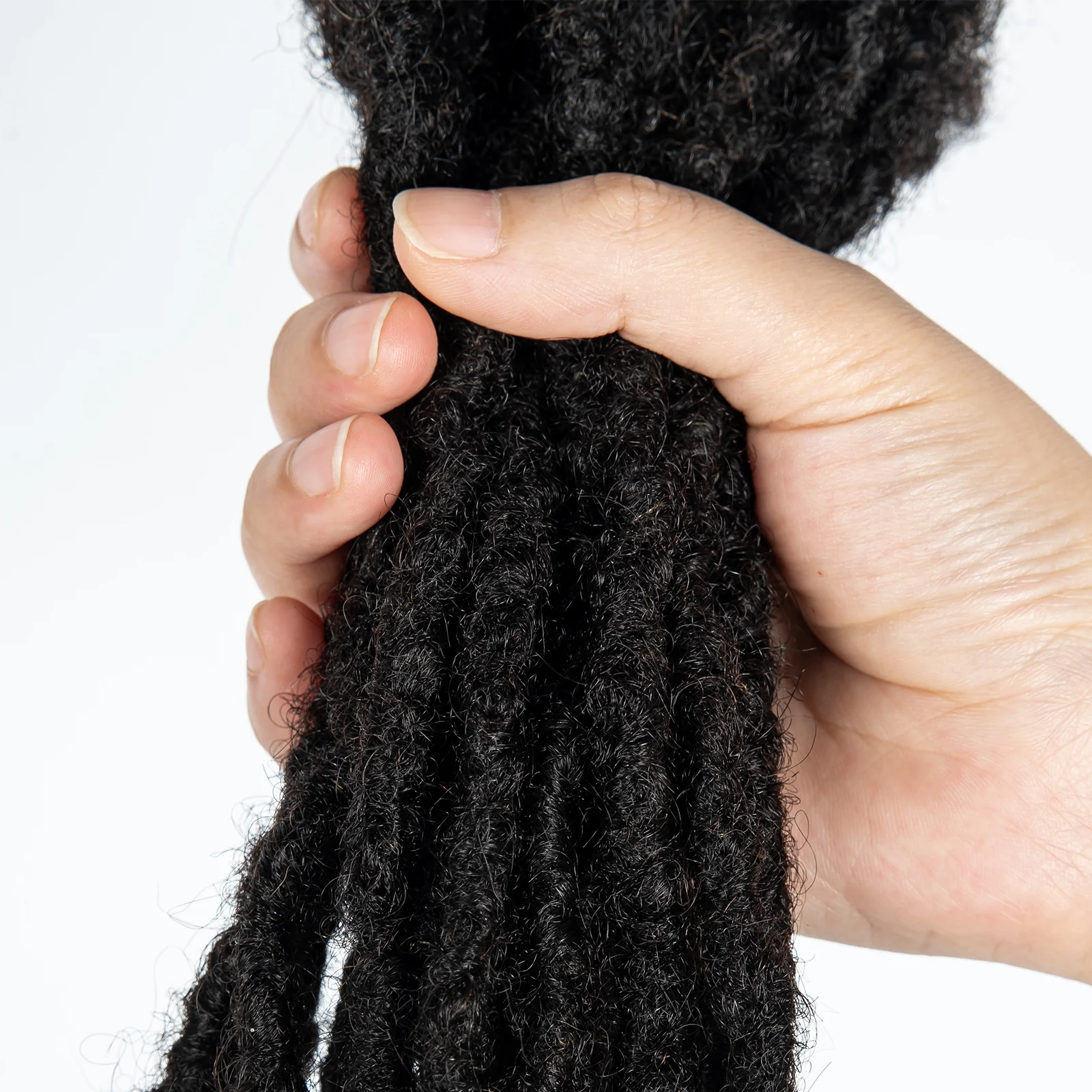 Loc Extension Human Hair 0.6cm Width 8inch 50 Strands Handmade Dreadlock Inter Extension Human Hair for Women/Men/Kids