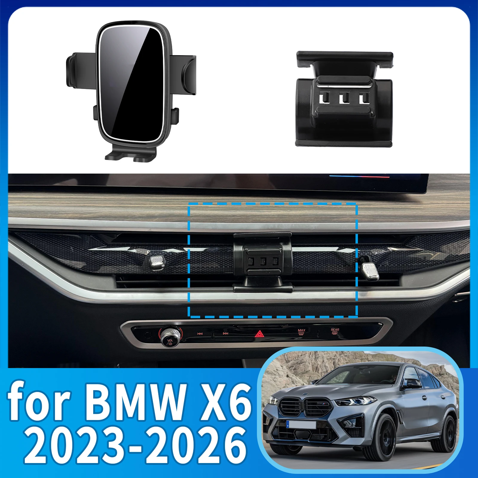 

fit for BMW X6 2023 2024 2025 2026 Phone Holder, Dashboard Screen Mount Bracket Easy Installation​​ Car accessoires