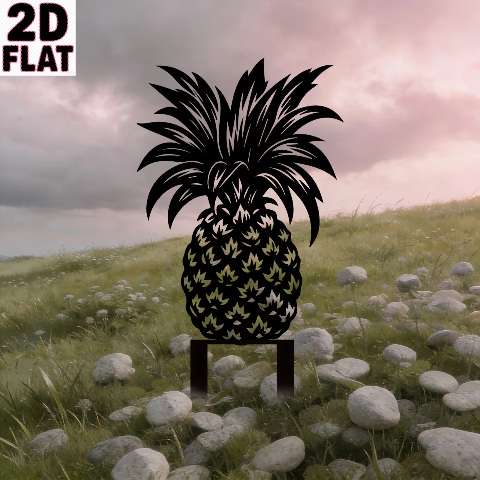 CIFBUY Pineapple Metal Wall Art Waterproof Durable Iron Craft Decor For Entryway Patio Garden Home Interior Gift