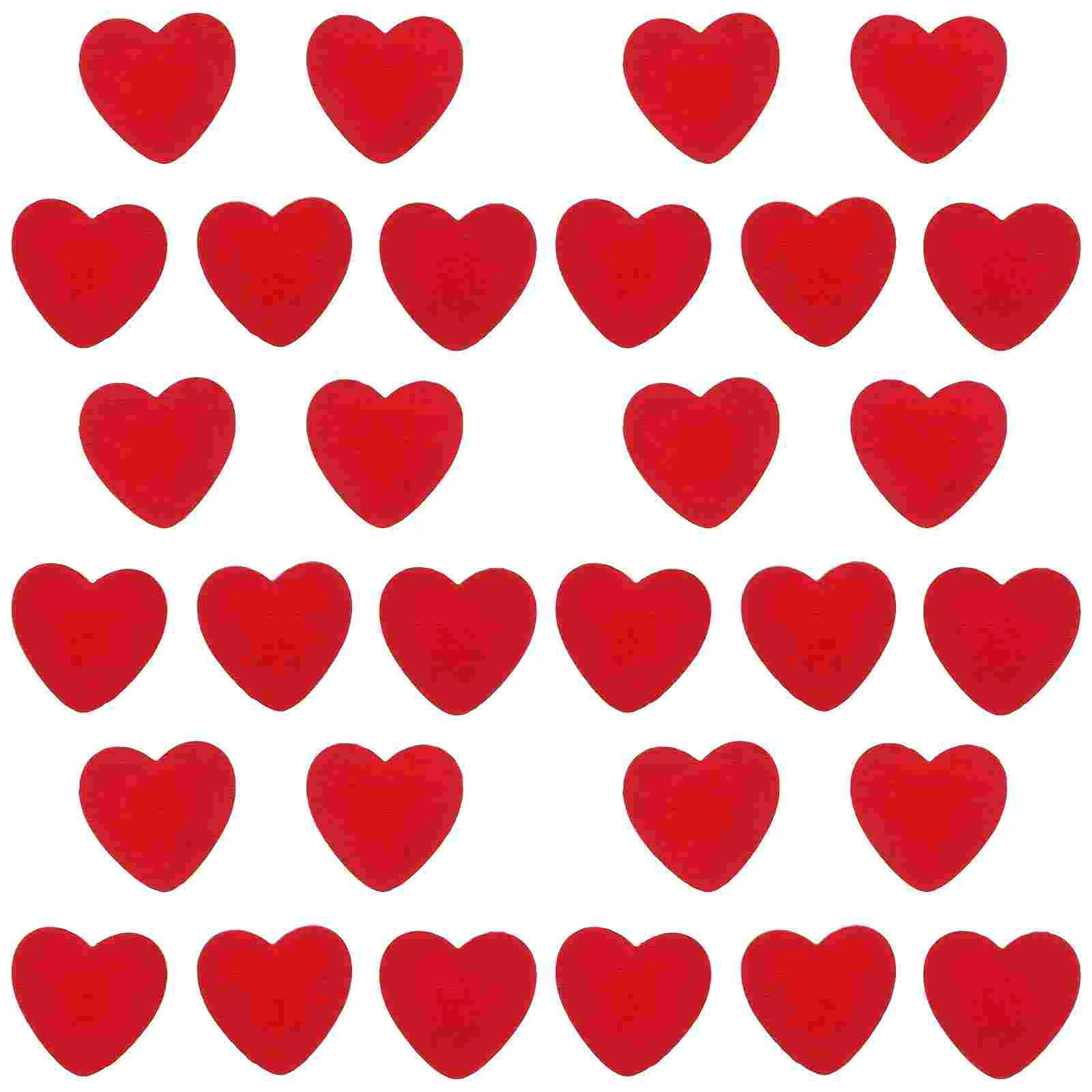50 Pcs Label Valentine's Day Adhesive Stickers for Wedding Party Crafting Decorations Wooden Red Heart Crafts