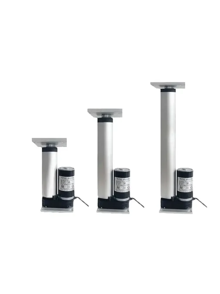 12 v24v 50-1000mm 100 ~ 1200N corsa attuatore lineare motore elettrico telescopico asta di spinta, piastra di supporto quadrata, tavolo di sollevamento