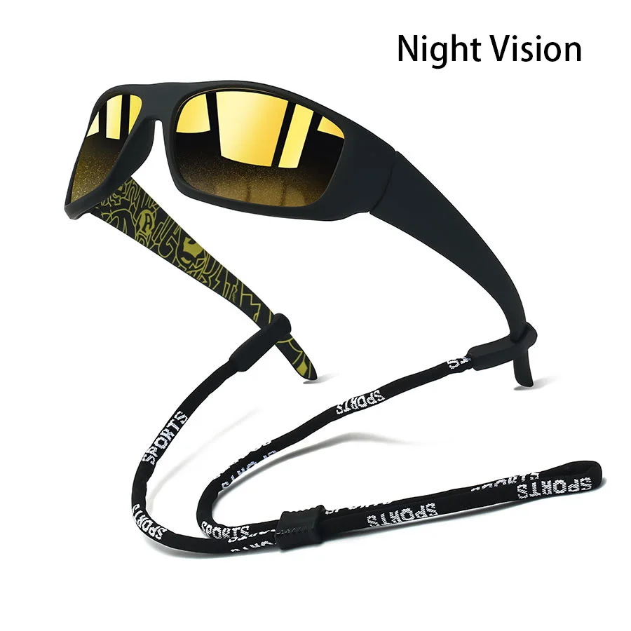 Modische Vintage-Sonnenbrille mit Kette für Männer und Frauen, zum Fahren, Angeln, Sport, Laufen, Bergsteigen, Schutzbrille – Detail 8
