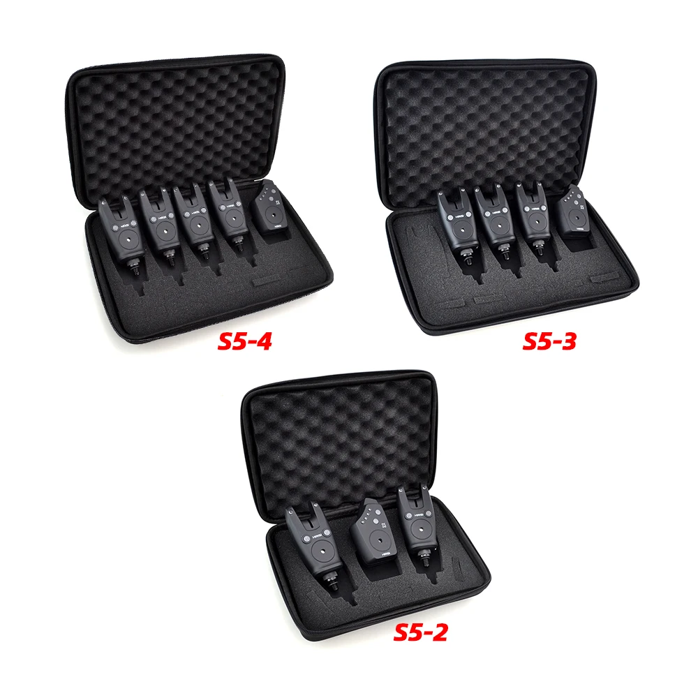 Hirisi اللاسلكية الكارب الصيد إنذار مجموعة مقاوم للماء ، أجهزة إنذار لدغة الصيد الصيد دغة مؤشر الصيد الملحقات S5